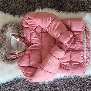 Old Navy Pink Kids Jacket with Faux Fur Hood